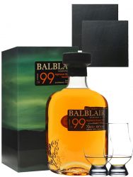 Balblair Vintage 1999 2 Release Single Malt Whisky 0,7 Liter + 2 Glencairn Glser + 2 Schieferuntersetzer 9,5 cm