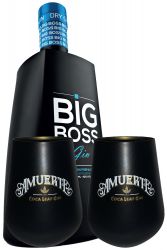 Big Boss Dry Gin Premium 40 % 0,7 Liter + 2 Amuerte Black Gin Glser