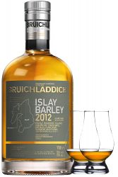 Bruichladdich 2012 Islay Barley Rockside Farm Unpeated Islay Single Malt Whisky 0,7 Liter + 2 Glencairn Glser