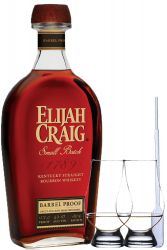 Elijah Craig Barrel Proof Bourbon Whiskey 0,7 Liter + 2 Glencairn Glser + Einwegpipette 1 Stck