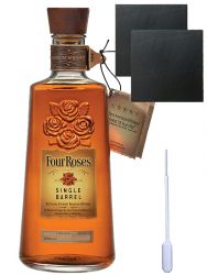Four Roses Single Barrel Selection Straight Bourbon 0,7 Liter + 2 Schieferuntersetzer 9,5 cm + Einwegpipette 1 Stck