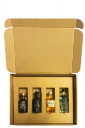 Gin Geschenkbox London Blue, Saffron, Black Gin, Filliers 4 x 0,05 Liter