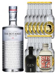 Gin-Set The Botanist Gin 0,7 Liter + Black Gin 5cl + Siegfried Gin 4cl + 12 x Thomas Henry Tonic 0,2 Liter
