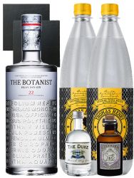 Gin-Set The Botanist Gin 0,7 Liter + The Duke Gin 5 cl + Monkey 47 Gin 5cl + 2 x Thomas Henry Tonic 1,0 Liter + 2 Schieferuntersetzer