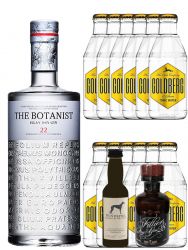 Gin-Set The Botanist Gin 0,7 Liter + Windspiel Gin 4cl + Filliers Gin 4cl, 12 x Goldberg Tonic 0,2 Liter