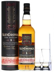 Glendronach 8 Jahre Speyside The Hielan Single Malt Whisky 0,7 Liter + 2 Glencairn Glser + Einwegpipette 1 Stck