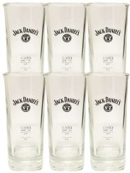 Jack Daniels No. 7 Longdrinkglas mit Eichstrich 2 und 4 cl 6 Stck