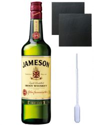 Jameson Irish Whiskey 0,7 Liter + 2 Schieferuntersetzer 9,5 cm + Einwegpipette 1 Stck