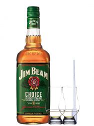 Jim Beam Choice 5 Jahre Green Label Bourbon Whisky 0,7 Liter + 2 Glencairn Glser + Einwegpipette 1 Stck