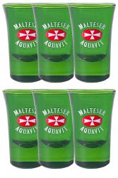 Malteserkreuz SHOT Glser 6er Pack (Grne Farbe)