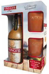 Original Wikinger Met im TONKRUG 0,5 Liter in GP mit 2 Tonbechern