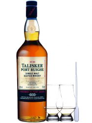 Talisker Port Ruighe Single Malt Whisky 0,7 Liter + 2 Glencairn Glser und Einwegpipette