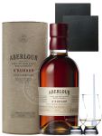 Aberlour a Bunadh Single Malt Whisky 0,7 Liter + 2 Glencairn Glser + 2 Schieferuntersetzer quadratisch 9,5 cm + Einwegpipette