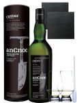 AnCnoc Cutter Limited Edition Single Malt Whisky 0,7 Liter + 2 Glencairn Glser + 2 Schieferuntersetzer 9,5 cm  + Einwegpipette
