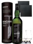 AnCnoc Cutter Limited Edition Single Malt Whisky 0,7 Liter + 2 Glencairn Glser + 2 Schieferuntersetzer 9,5 cm