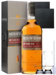 Auchentoshan 12 Jahre Single Malt Whisky 0,7 Liter + 2 Glencairn Glser + 2 Schieferuntersetzer quadratisch ca. 9,5 cm + Einwegpipette