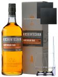 Auchentoshan American Oak Single Malt Whisky 0,7 Liter + 2 Glencairn Glser + 2 Schieferuntersetzer quadratisch ca. 9,5 cm + Einwegpipette