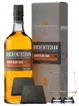 Auchentoshan American Oak Single Malt Whisky 0,7 Liter + 2 Glencairn Glser + 2 Schieferuntersetzer quadratisch ca. 9,5 cm