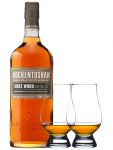 Auchentoshan Three Wood Single Malt Whisky 0,7 Liter + 2 Glencairn Glser