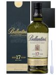 Ballantines 17 Jahre Blended Scotch Whisky 0,7 Liter + 2 Schieferuntersetzer 9,5 cm + Einwegpipette 1 Stck