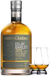 Bruichladdich 2012 Islay Barley Rockside Farm Unpeated Islay Single Malt Whisky 0,7 Liter + 2 Glencairn Glser