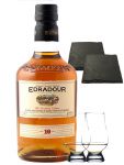 Edradour 10 Jahre Whisky 0,7 Liter + 2 Glencairn Glser + 2 Schieferuntersetzer quadratisch ca. 9,5 cm