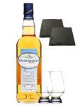 Finlaggan The Original Peaty Islay Single Malt Whisky + 2 Glencairn Glser + 2 Schieferuntersetzer quadratisch ca. 9,5 cm