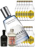 Gin-Set Gin Mare 0,7 Liter + Black Gin 5cl + Siegfried Gin 4cl + 12 x Goldberg Tonic 0,2 Liter