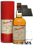 Glenfarclas 10 Jahre Single Malt Whisky 0,7 Liter + 2 Glencairn Glser + 2 Schieferuntersetzer quadratisch ca. 9,5 cm