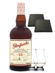 Glenfarclas 15 Jahre Malt Whisky 0,7 Liter + 2 Glencairn Glser und 2 Schiefer Glasuntersetzer 9,5 cm