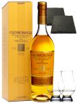 Glenmorangie 10 Jahre original Malt Whisky 0,7 Liter + 2 Glencairn Glser + 2 Schieferuntersetzer quadratisch ca. 9,5 cm