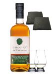 Green Spot Pure Pot Still Whiskey 0,7 Liter + 2 Glencairn Glser + 2 Schiefer Glasuntersetzer 9,5 cm