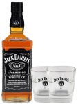 Jack Daniels Black Label No. 7 - 0,7 Liter + 2 x Jack Daniels Glser