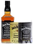 Jack Daniels Black Label No. 7 0,7 Liter + 300g JD`s HONEY Fudge & 300g JD`s Whisky Malt Fudge + 2 Glencairn Glser und Einwegpipette