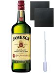 Jameson Irish Whiskey 1,0 Liter + 2 Schieferuntersetzer 9,5 cm + Einwegpipette 1 Stck
