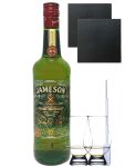 Jameson Irish Whiskey Knstler Label Limited Edition 0,7 Liter + 2 Glencairn Glser + 2 Schieferuntersetzer 9,5 cm + Einwegpipette 1 Stck