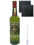 Jameson Irish Whiskey Knstler Label Limited Edition 0,7 Liter + 2 Schieferuntersetzer 9,5 cm + Einwegpipette 1 Stck