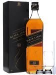 Johnnie Walker 12 Jahre Black Label 1,0 Liter + 2 Glencairn Glser + Einwegpipette 1 Stck