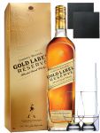 Johnnie Walker Gold Label Reserve 0,7 Liter + 2 Glencairn Glser + 2 Schieferuntersetzer 9,5 cm + Einwegpipette 1 Stck
