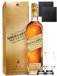 Johnnie Walker Gold Label Reserve 0,7 Liter + 2 Glencairn Glser + 2 Schieferuntersetzer 9,5 cm
