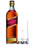 Johnnie Walker Red Label Blended Scotch Whisky 0,7 Liter + 2 Glencairn Glser + Einwegpipette 1 Stck