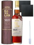 Kavalan Solist Sherry Single Malt Whisky 0,7 Liter + 2 Schieferuntersetzer 9,5 cm + Einwegpipette 1 Stck