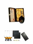 Cardenal Mendoza de Lujo spanischer Brandy 0,7 Liter + The Glencairn Glass Whisky Glas Stlzle 2 Stck + Schiefer Glasuntersetzer eckig ca. 9,5 cm  2 Stck + Buffet-Platte Servierplatte Schieferplatte aus Schiefer 60 x 30 cm schwarz