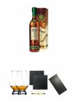 Asbach 15 Jahre Spezialbrand 0,7 Liter + The Glencairn Glass Whisky Glas Stlzle 2 Stck + Schiefer Glasuntersetzer eckig ca. 9,5 cm  2 Stck + Buffet-Platte Servierplatte Schieferplatte aus Schiefer 60 x 30 cm schwarz
