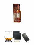 Asbach Uralt Privatbrand 8 Jahre 0,7 Liter + The Glencairn Glass Whisky Glas Stlzle 2 Stck + Schiefer Glasuntersetzer eckig ca. 9,5 cm  2 Stck + Buffet-Platte Servierplatte Schieferplatte aus Schiefer 60 x 30 cm schwarz
