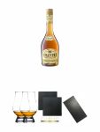 Chantr 0,7 Liter + The Glencairn Glass Whisky Glas Stlzle 2 Stck + Schiefer Glasuntersetzer eckig ca. 9,5 cm  2 Stck + Buffet-Platte Servierplatte Schieferplatte aus Schiefer 60 x 30 cm schwarz