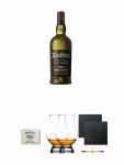 Ardbeg TEN 10 Jahre Islay Single Malt Whisky 0,7 Liter + Edradour Malt Whisky Fudge 170 Gramm GP + The Glencairn Glass Whisky Glas Stlzle 2 Stck + Schiefer Glasuntersetzer eckig ca. 9,5 cm  2 Stck
