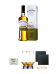 Bowmore Small Batch Single Malt Whisky 0,7 Liter + Edradour Malt Whisky Fudge 170 Gramm GP + The Glencairn Glass Whisky Glas Stlzle 2 Stck + Schiefer Glasuntersetzer eckig ca. 9,5 cm  2 Stck