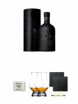 Bruichladdich Black Art #4 1990 Progressive Hebridean Distillers Limitiert 0,7 Liter + Edradour Malt Whisky Fudge 170 Gramm GP + The Glencairn Glass Whisky Glas Stlzle 2 Stck + Schiefer Glasuntersetzer eckig ca. 9,5 cm  2 Stck