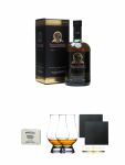 Bunnahabhain 12 Jahre Single Malt Whisky 0,7 Liter + Edradour Malt Whisky Fudge 170 Gramm GP + The Glencairn Glass Whisky Glas Stlzle 2 Stck + Schiefer Glasuntersetzer eckig ca. 9,5 cm  2 Stck